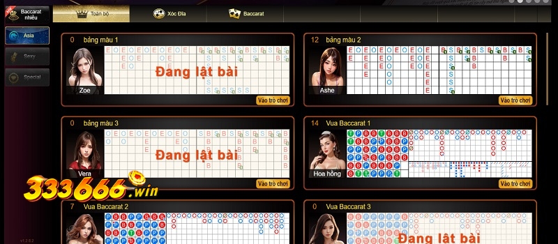 Kho game live casino 333666 đa dạng nên thu hút được mọi đối tượng